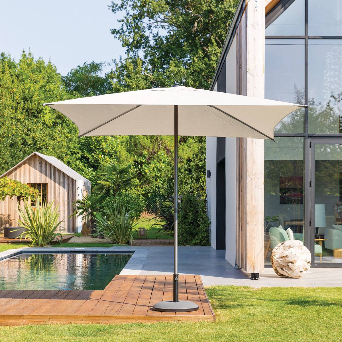 Hesperide - Parasol droit carré "Soya" blé 2,5x2,5m Hespéride - Image 1