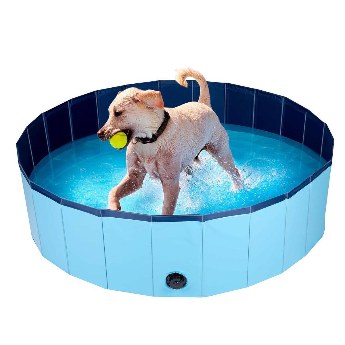 Piscine pour Chien PVC 120x30 cm Sol Antidérapant Jeu d'eau pour Animaux KZ GARDEN - Imagen 1