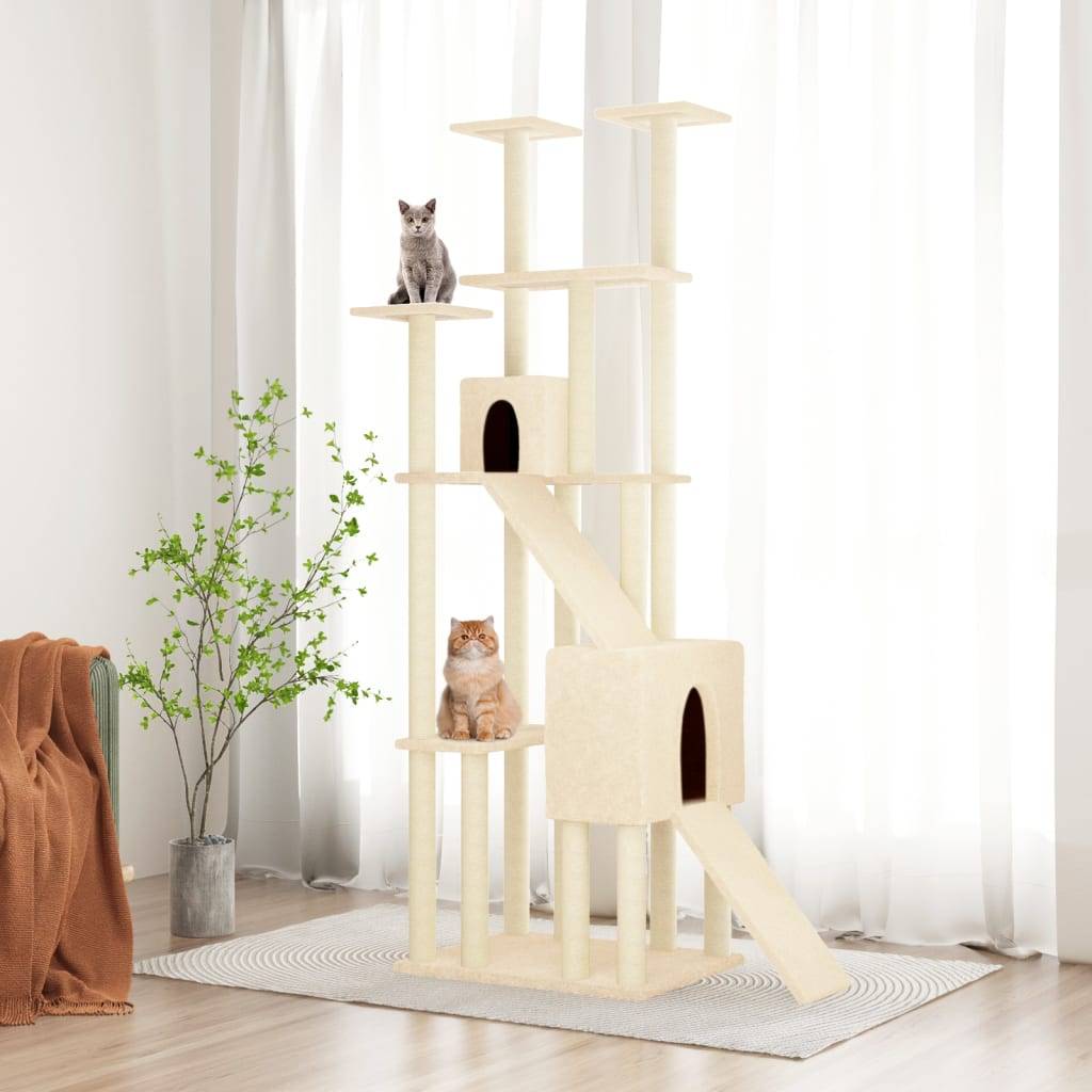 Arbre à chat Jean-Jacques-Paul Crème 47,5 X 94 X 190 cm - P87209C - Image 1