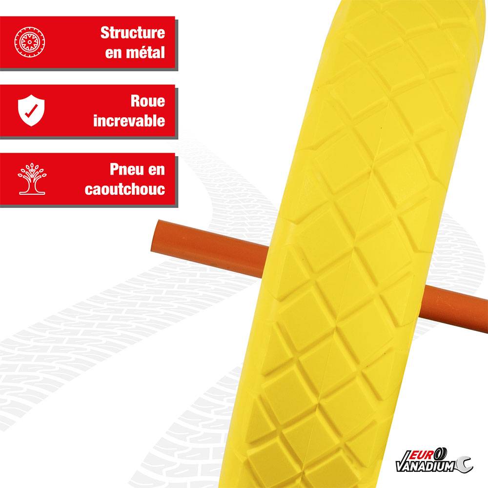 Roue de brouette increvable 390 mm – Axe ext 20 mm - EURO VANADIUM - Image 2