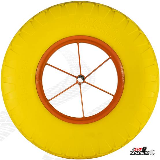 Roue de brouette increvable 390 mm – Axe ext 20 mm - EURO VANADIUM - Image 5