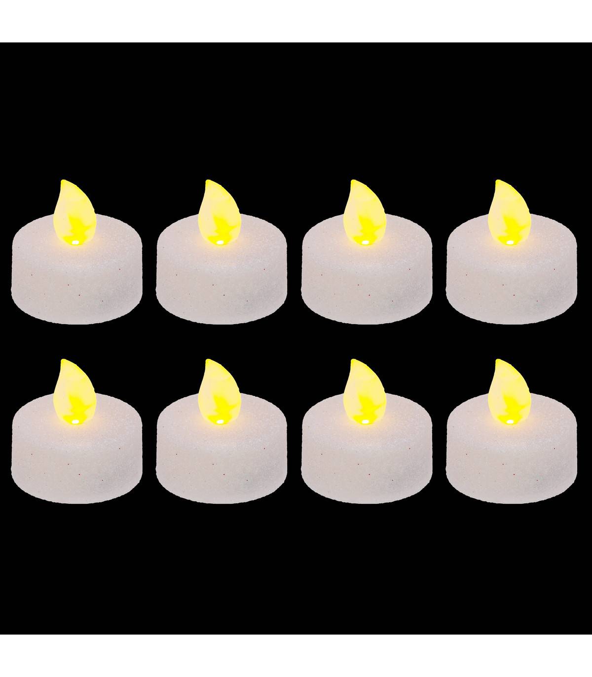Set 8 Bougies lumineuses à LED Blanc pailleté D 4 cm - Image 2