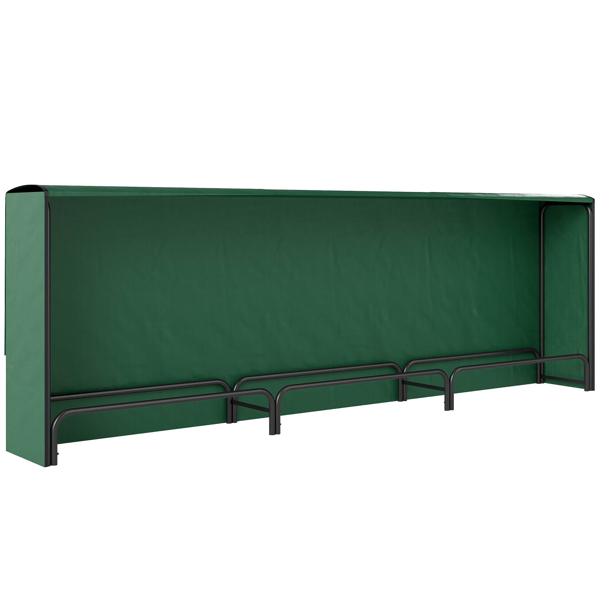 ComfortXL - Porte-bûches extérieur modulable en métal noir et vert foncé 300 x 36 x 99 cm avec bâche PE imperméable 1 m³ - Image 10