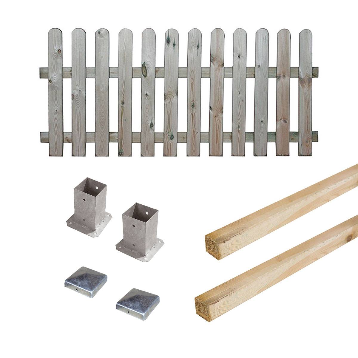 Kit barrière en bois Coquelicot H 100 cm à fixer - Cémonjardin - Imagen 1