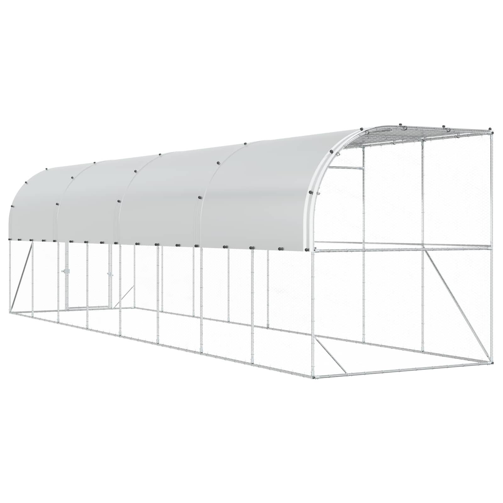 Vidaxl - Poulailler contre le mur Argenté 600 x 150 x 215 cm vidaXL 3434738 - Image 7