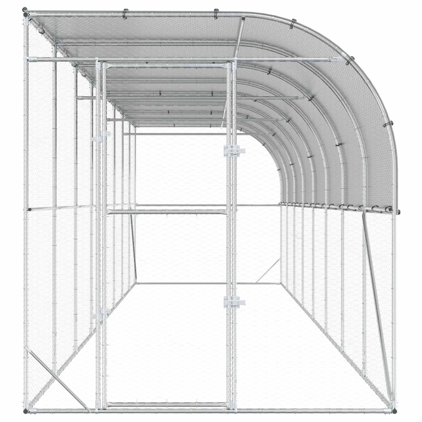 Vidaxl - Poulailler contre le mur Argenté 600 x 150 x 215 cm vidaXL 3434738 - Image 5