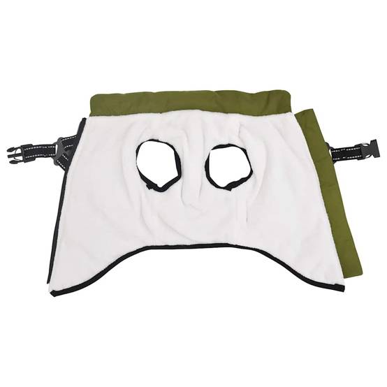 Manteau pour chien polaire imperméable avec harnais pour promenade hiver Vert Armée L40 – ComfortXL Pet Living - Image 3