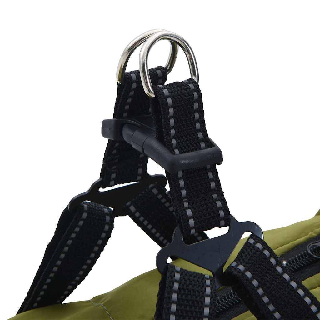 Manteau pour chien polaire imperméable avec harnais pour promenade hiver Vert Armée L40 – ComfortXL Pet Living - Image 6