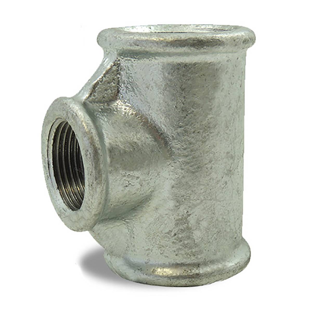 TE Réduit Galvanisé Femelle 90° en Fonte Malléable - ØA : 3/4''  |  ØB : 3/8''  |  ØC : 3/4'' - Image 1