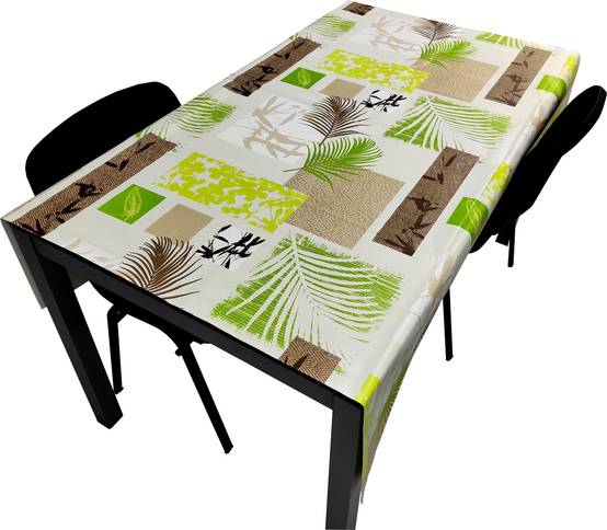 Nappe Composition PVC Base Polyester Anti-taches Palmier Vert Taille 100X140 CM - Imagen 1