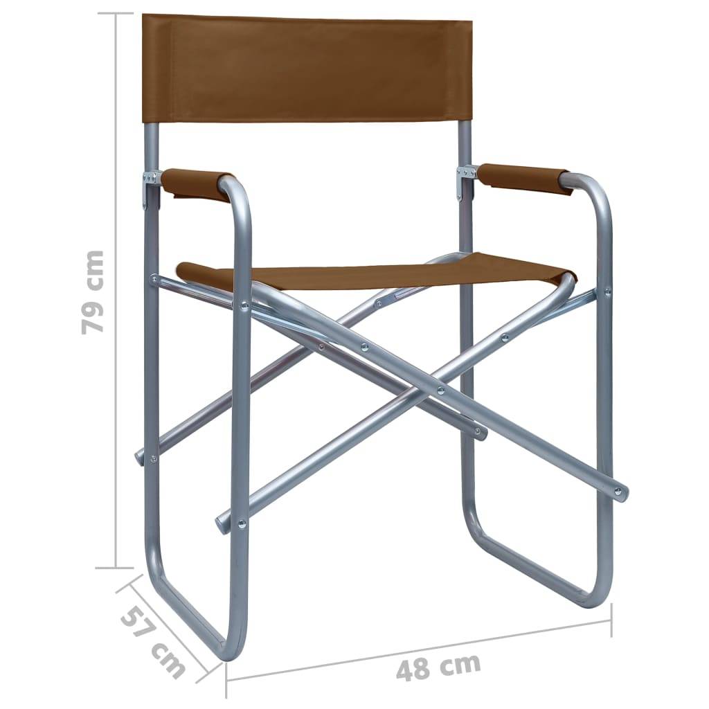 Chaises de metteur en scène Acier Marron 48 x 57 x 79 cm - PANGIVO - Image 9