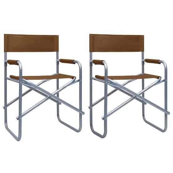 Chaises de metteur en scène Acier Marron 48 x 57 x 79 cm - PANGIVO - Image 1