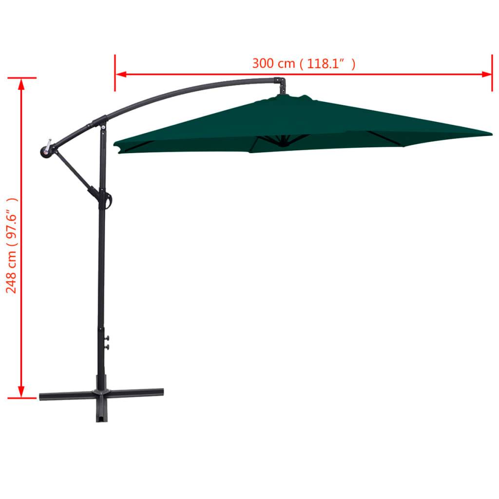 Helloshop26 - Parasol meuble de jardin en porte-à-faux 3 m vert - Imagen 7