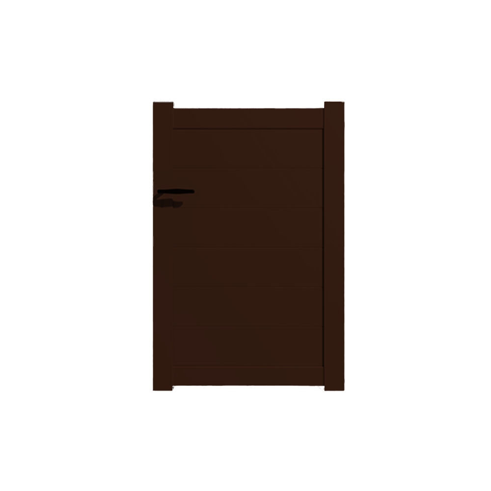 Portail Packit - Portillon alu modèle plein en kit dim. L.1000 (entre piliers) x H.1500 mm  Marron (RAL 1247)