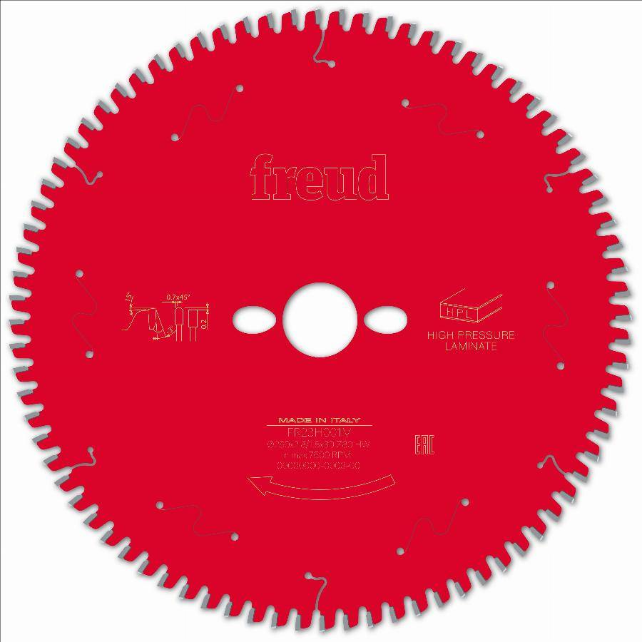 Lame pour scie circulaire portative FREUD - Ø250 2,8/1,8 AL30 Z80 TP -3° - F03FS09873 -FR23H001M - Imagen 1