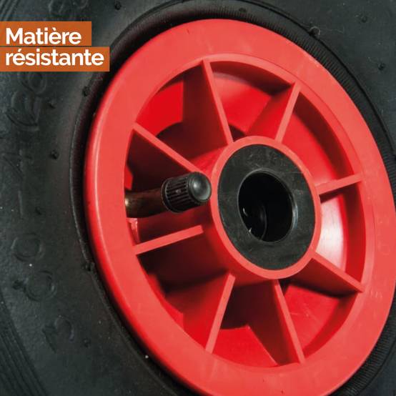 Lot de 2 roues gonflables pour chariot 26 x 8.5 cm - Axe 25 mm - Image 3