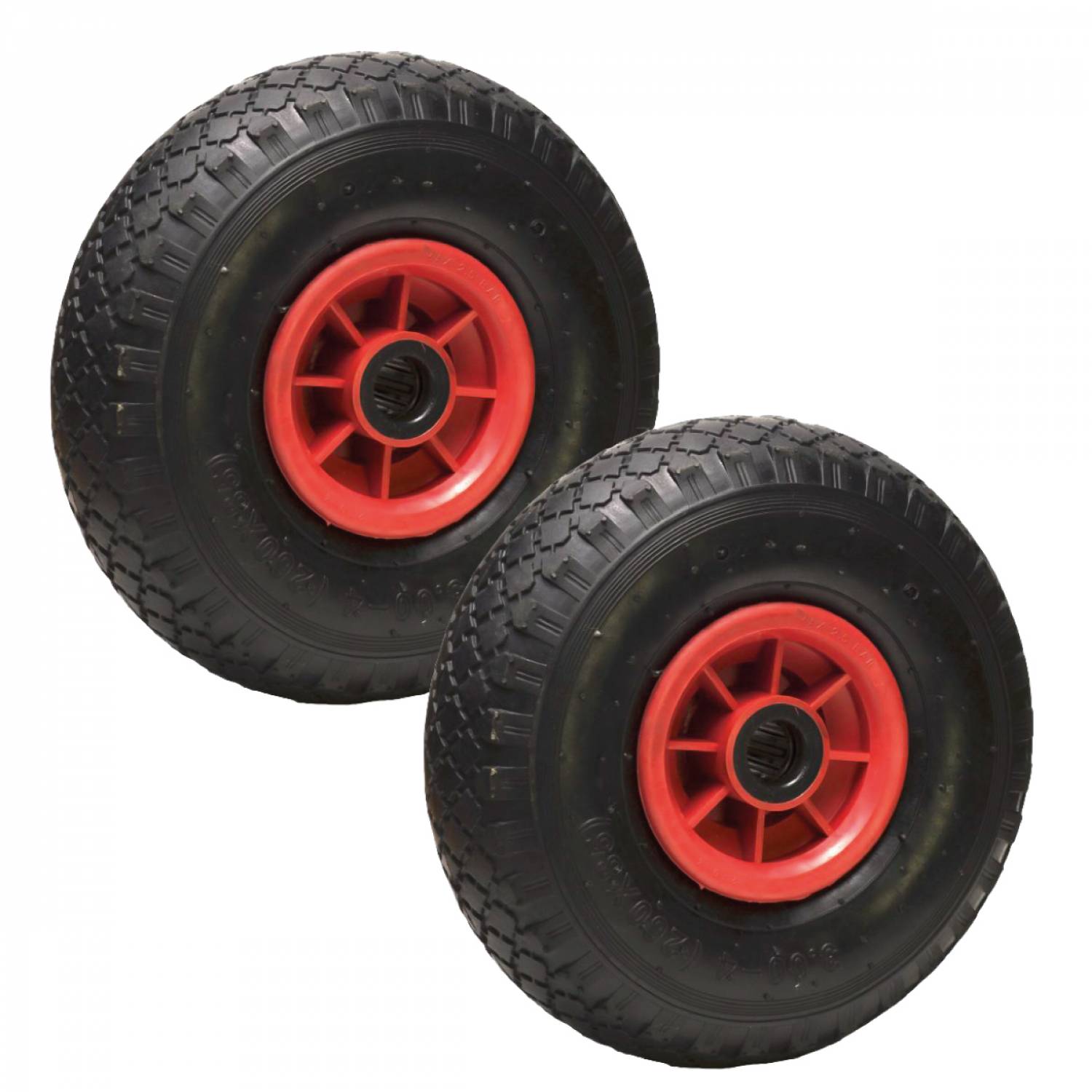 Lot de 2 roues gonflables pour chariot 26 x 8.5 cm - Axe 25 mm - Image 1
