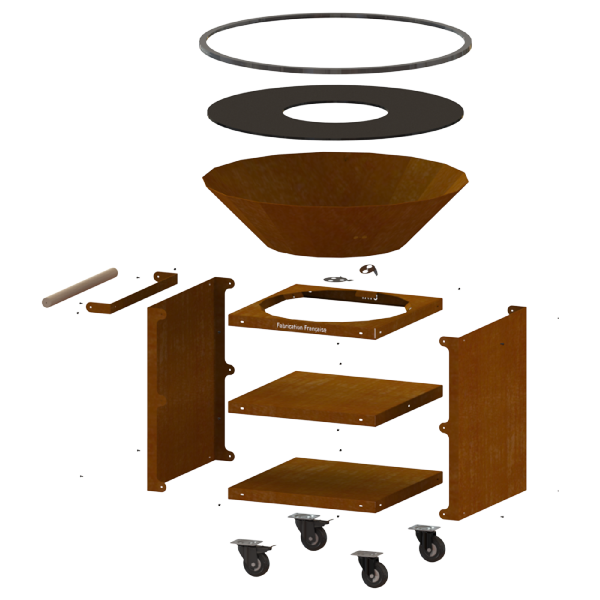 Brasero Pontaillac 98 Pro - Ø 94 cm Acier corten - OYAT - Image 5