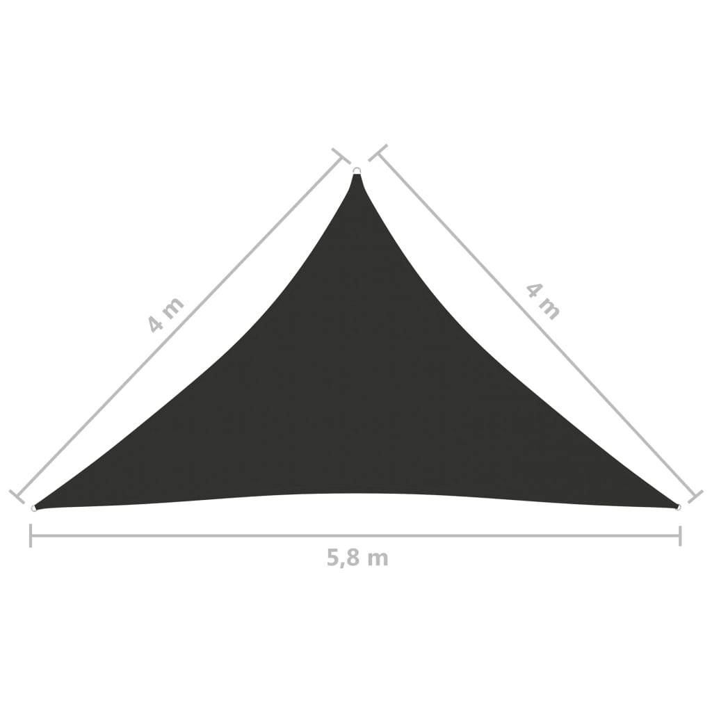 Helloshop26 - Voile toile d'ombrage parasol tissu oxford triangulaire 4 x 4 x 5,8 m anthracite - Imagen 5