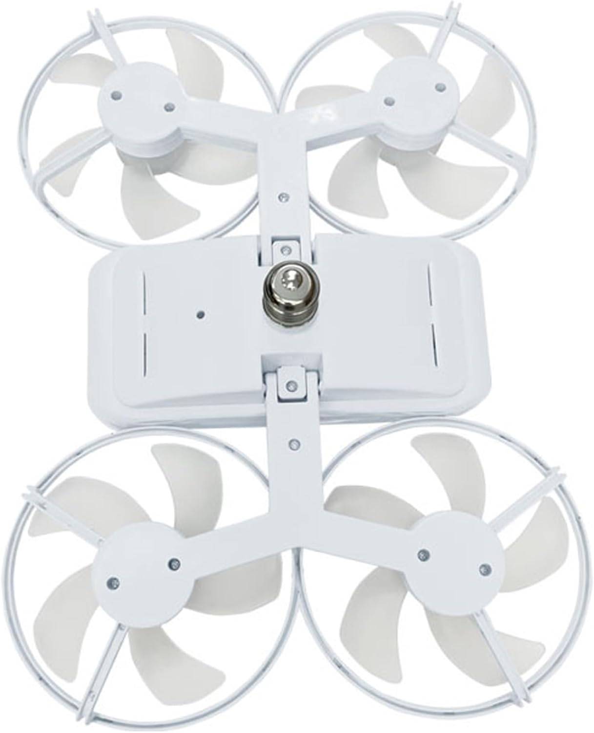 8 in 1 - Ventilateur Plafond LED avec Éclairage 360° Airflow Télécommande Intensité Variable Douille E27 pour Chambre Blanc
