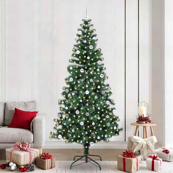 ComfortXL - Arbre de Noël Artificiel 240 cm Facile à Installer, Kit Lumineux et Déco Rouge – ComfortXL Outdoor Living - Image 1