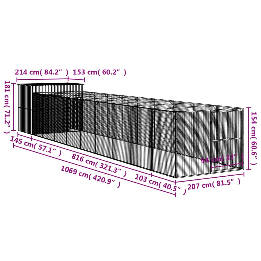 Niche plastique acier anthracite 214 x 1.069 x 181 cm - Prolenta premium p3534.6 - Image 9