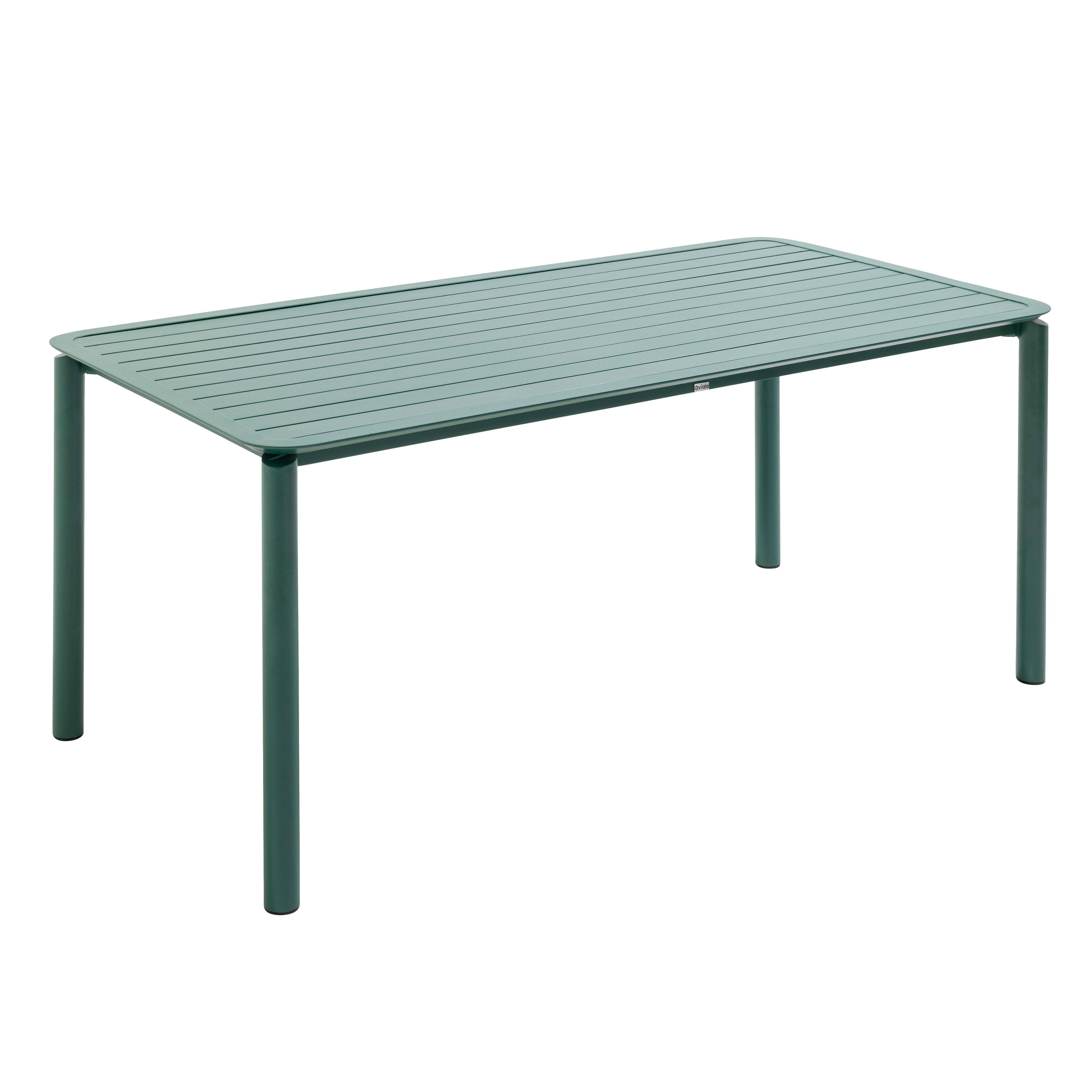 Oviala - Table de terrasse rectangulaire en aluminium vert foncé Almada - Oviala - Imagen 1