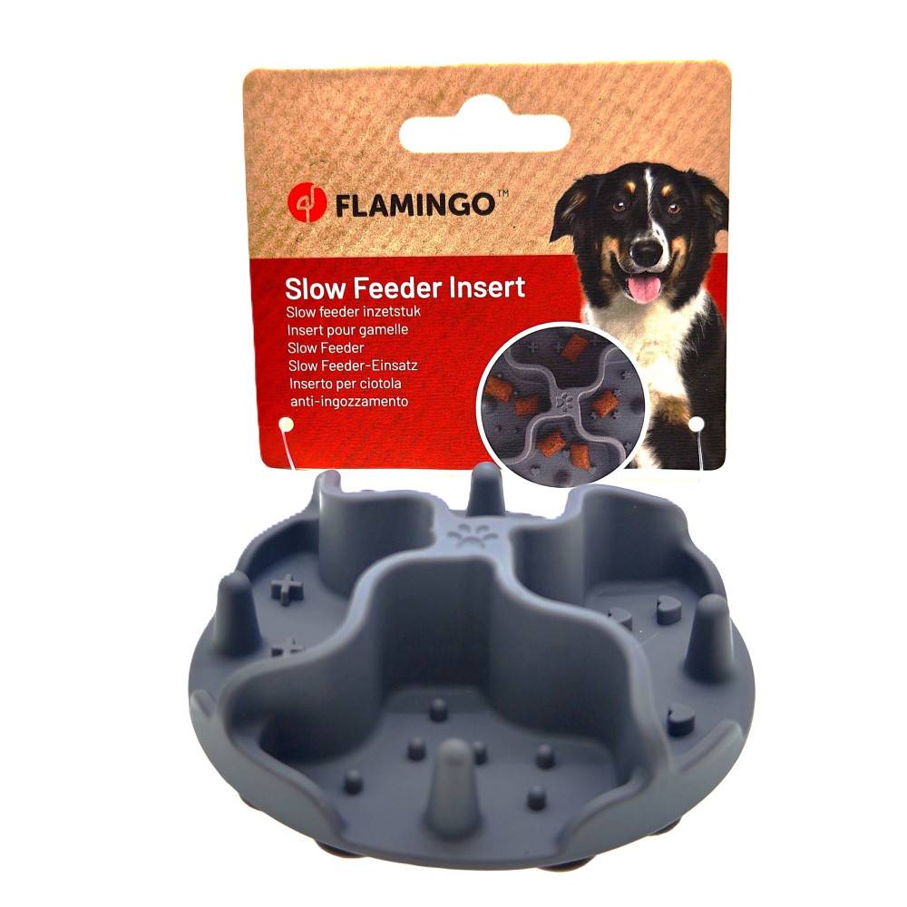 Flamingo - Insert Anti-Glouton Woopy Gris Ø 10 cm pour Gamelle Chat et Chien - Image 1