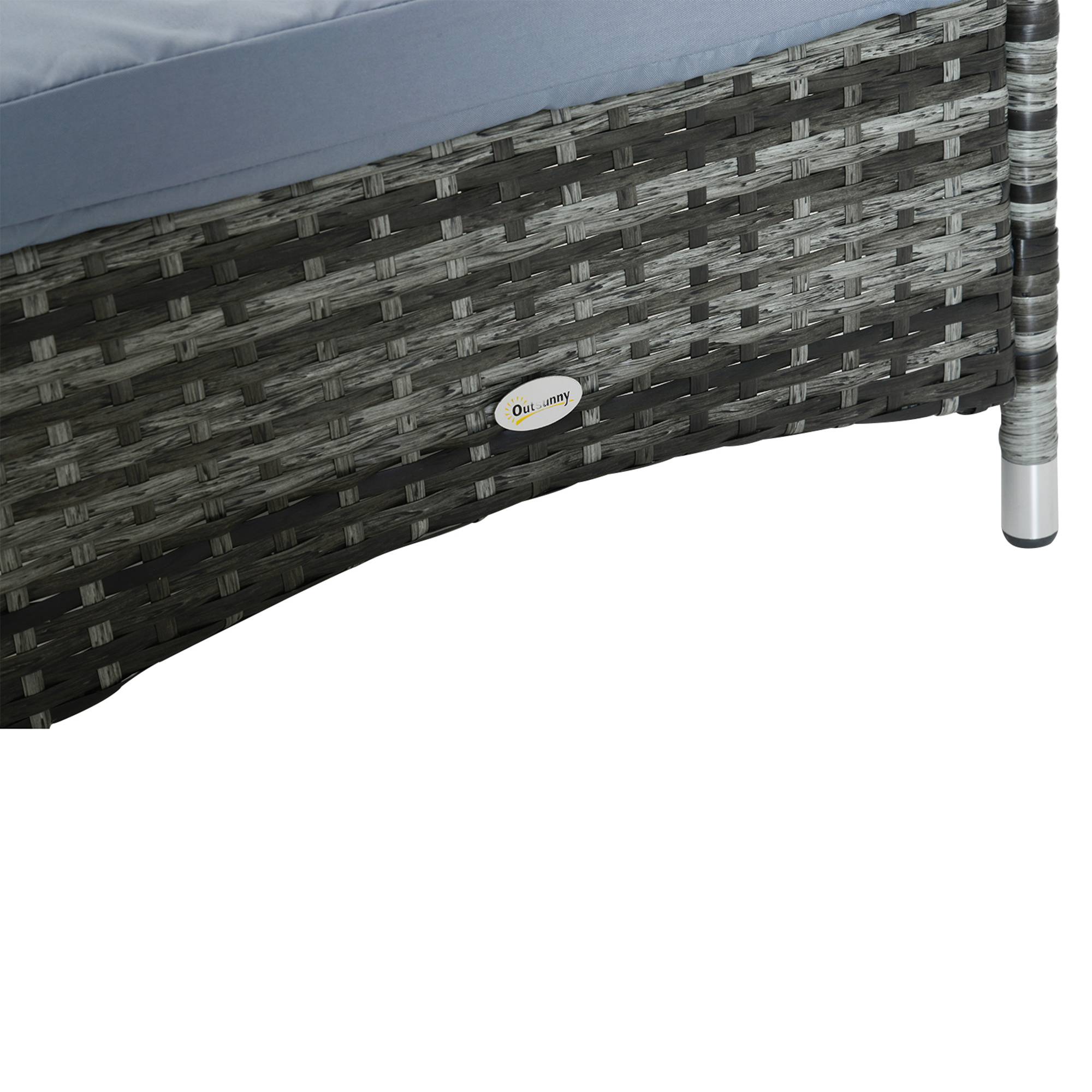 Bain de soleil résine tressée gris 200 x 73 x 103 cm - PANGIVO - Image 10