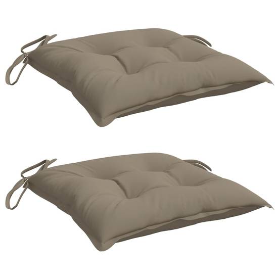 Lot de 2 Coussins d'extérieur - Coussins de palette - Coussins de Siège pour intérieur et extérieur taupe 50x50x7 cm tissu oxford - Image 3