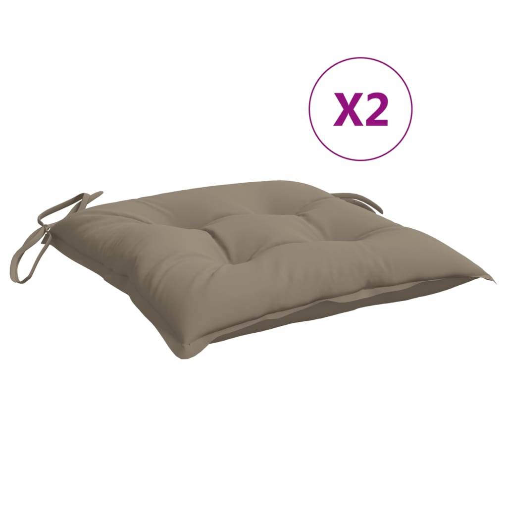 Lot de 2 Coussins d'extérieur - Coussins de palette - Coussins de Siège pour intérieur et extérieur taupe 50x50x7 cm tissu oxford - Image 1