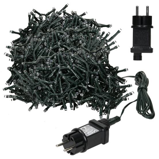 Ecd-Germany - Guirlande lumineuse avec 400 LED blanc chaud en cluster intérieur/extérieur 8 m - Imagen 2