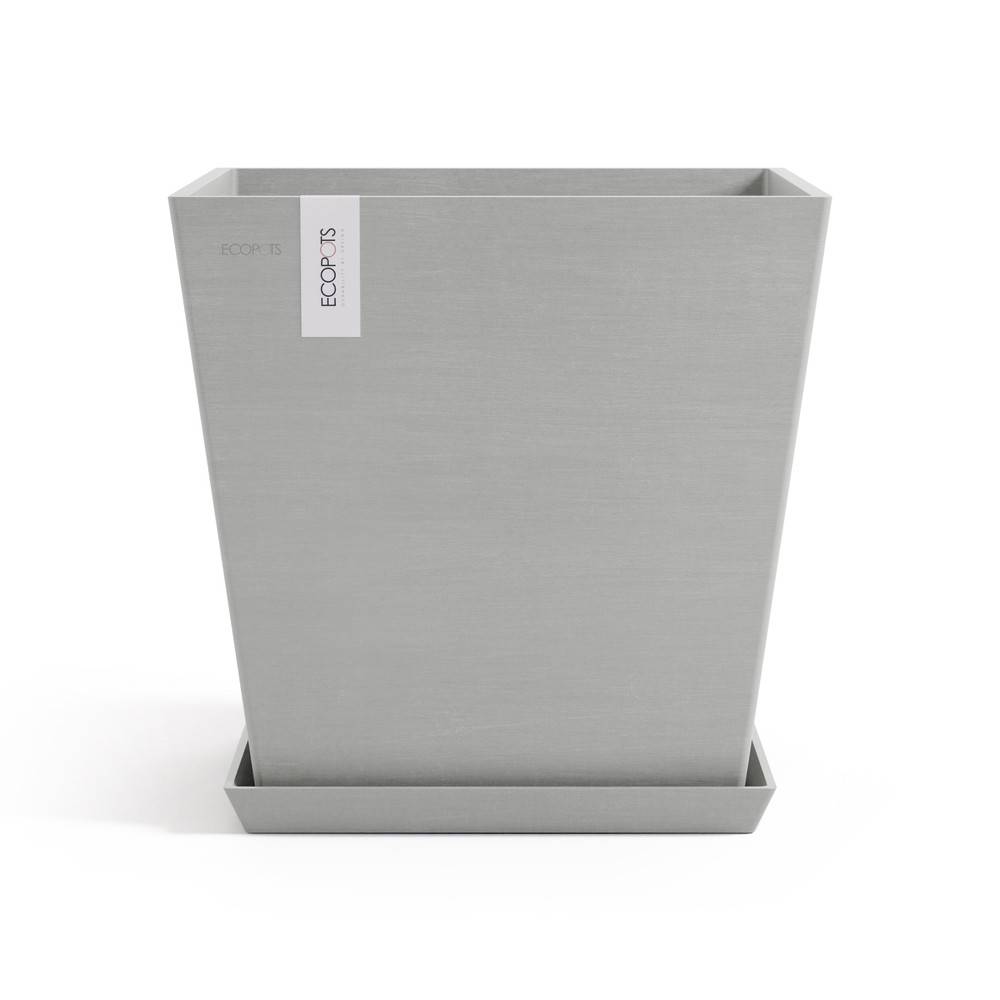 Ecopots - Pot Carré Rotterdam 45 Blanc Gris + réservoir d'eau - 45,4 x 45,4 x H. 44 cm - 63,5 L ECOPOTS - Imagen 3