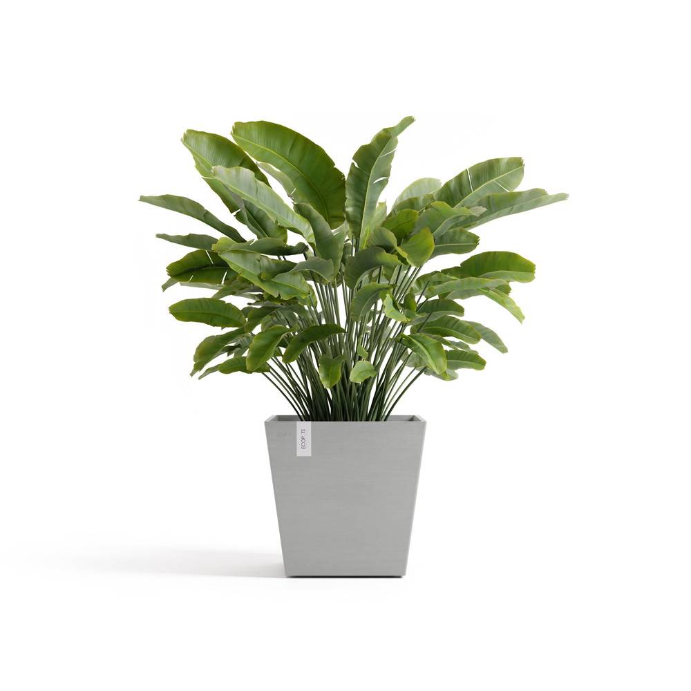 Ecopots - Pot Carré Rotterdam 45 Blanc Gris + réservoir d'eau - 45,4 x 45,4 x H. 44 cm - 63,5 L ECOPOTS - Imagen 1