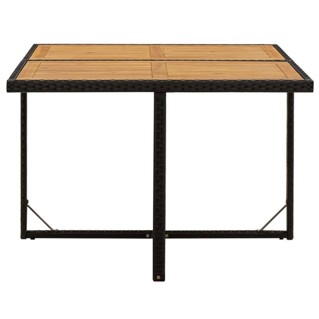 PANGIVO - Table de jardin résine tressée bois massif noir 109 x 107 x 74 cm - PANGIVO - Image 3