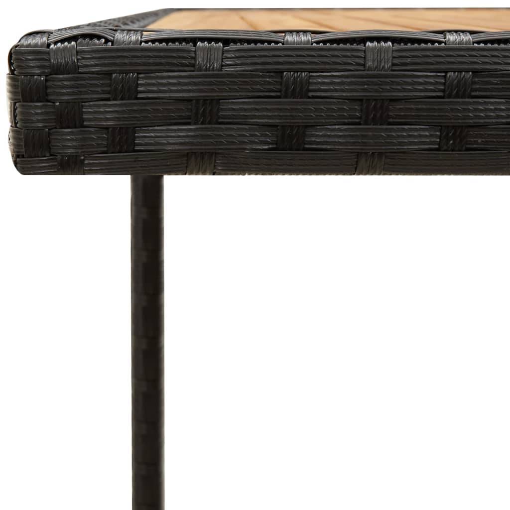PANGIVO - Table de jardin résine tressée bois massif noir 109 x 107 x 74 cm - PANGIVO - Image 5