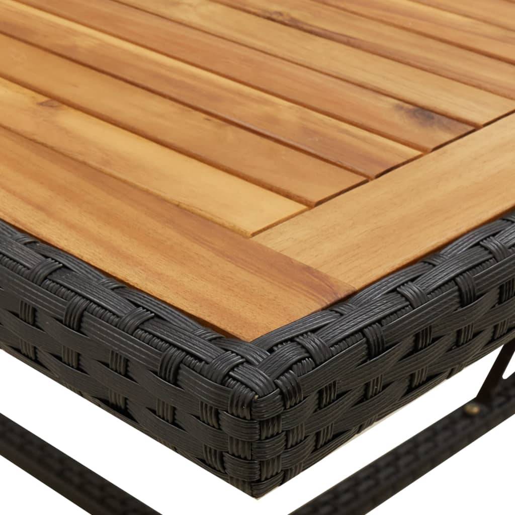 PANGIVO - Table de jardin résine tressée bois massif noir 109 x 107 x 74 cm - PANGIVO - Image 6