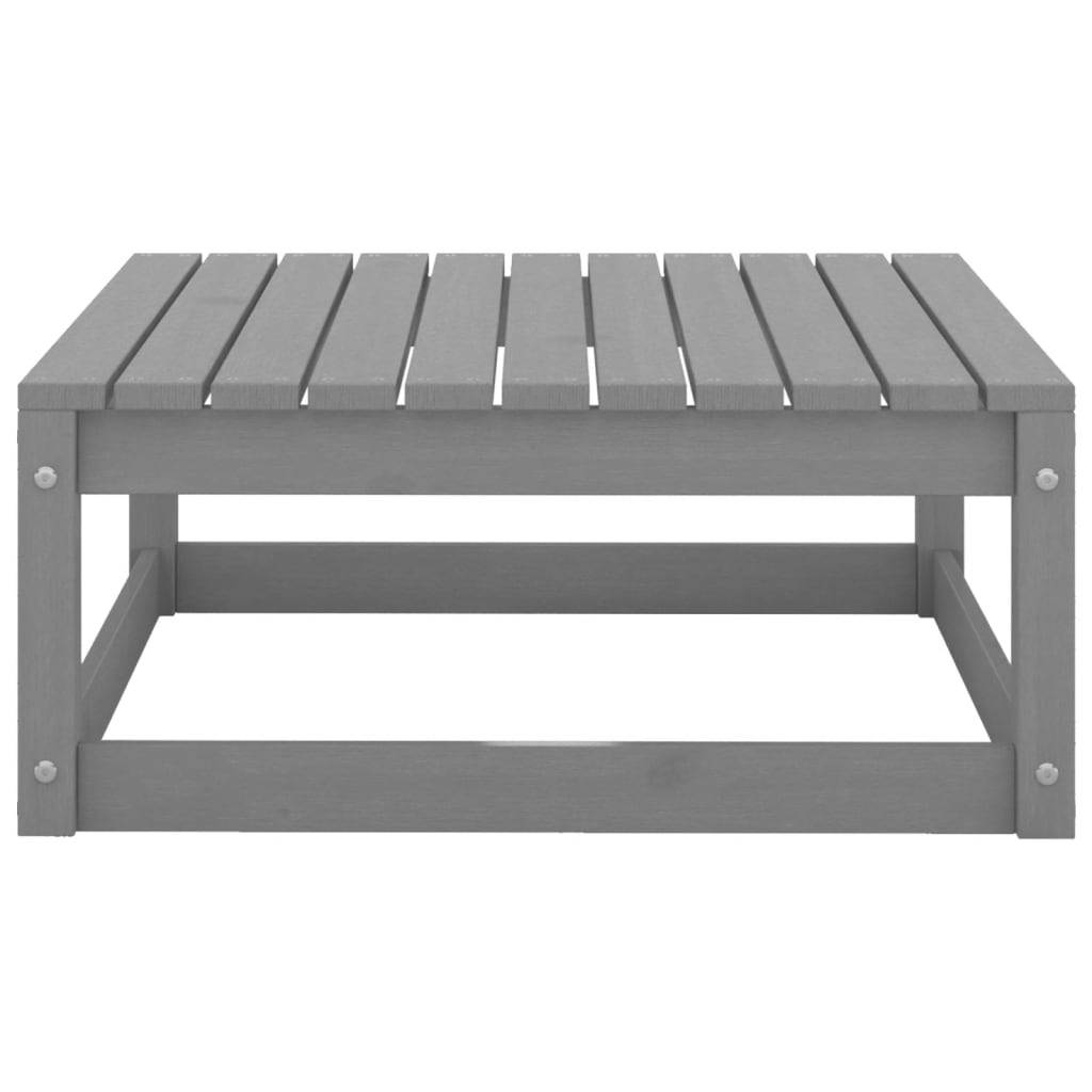 Helloshop26 - Salon de jardin meuble d'extérieur ensemble de mobilier 3 pièces gris bois de pin massif - Imagen 7