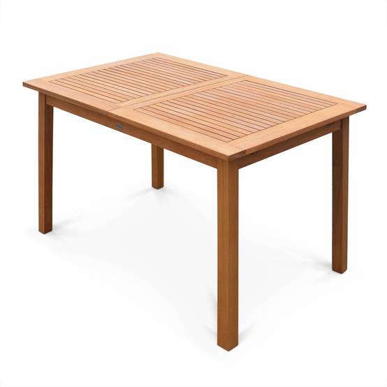 Table de jardin en bois 120-180cm - Almeria - Table rectangulaire avec allonge eucalyptus Intérieur / Extérieur | sweeek - Image 7