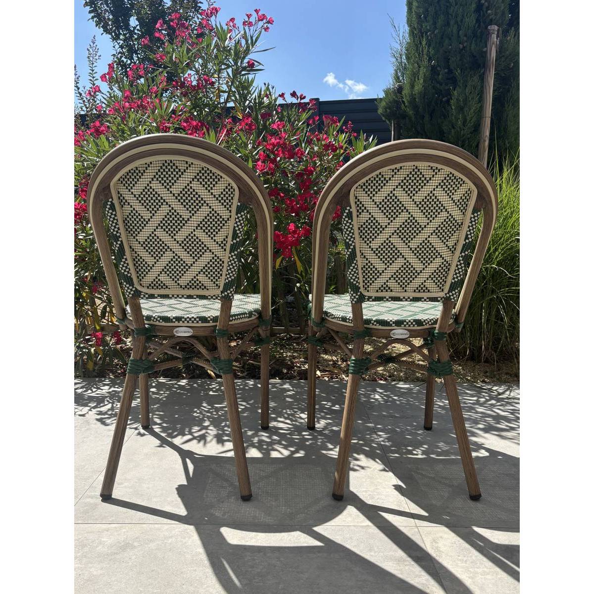Paris Prix - Lot de 2 Chaises de Jardin Empilable "Bistro" 87cm Vert - Image 4