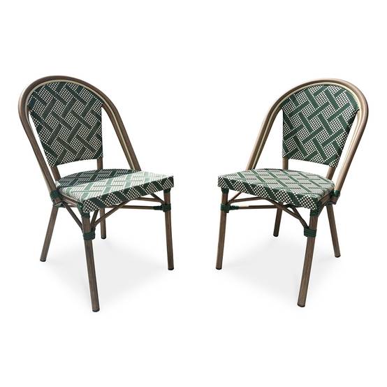Paris Prix - Lot de 2 Chaises de Jardin Empilable "Bistro" 87cm Vert - Image 1