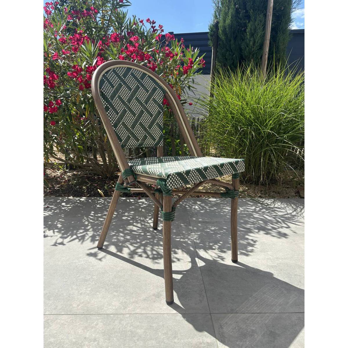 Paris Prix - Lot de 2 Chaises de Jardin Empilable "Bistro" 87cm Vert - Image 5