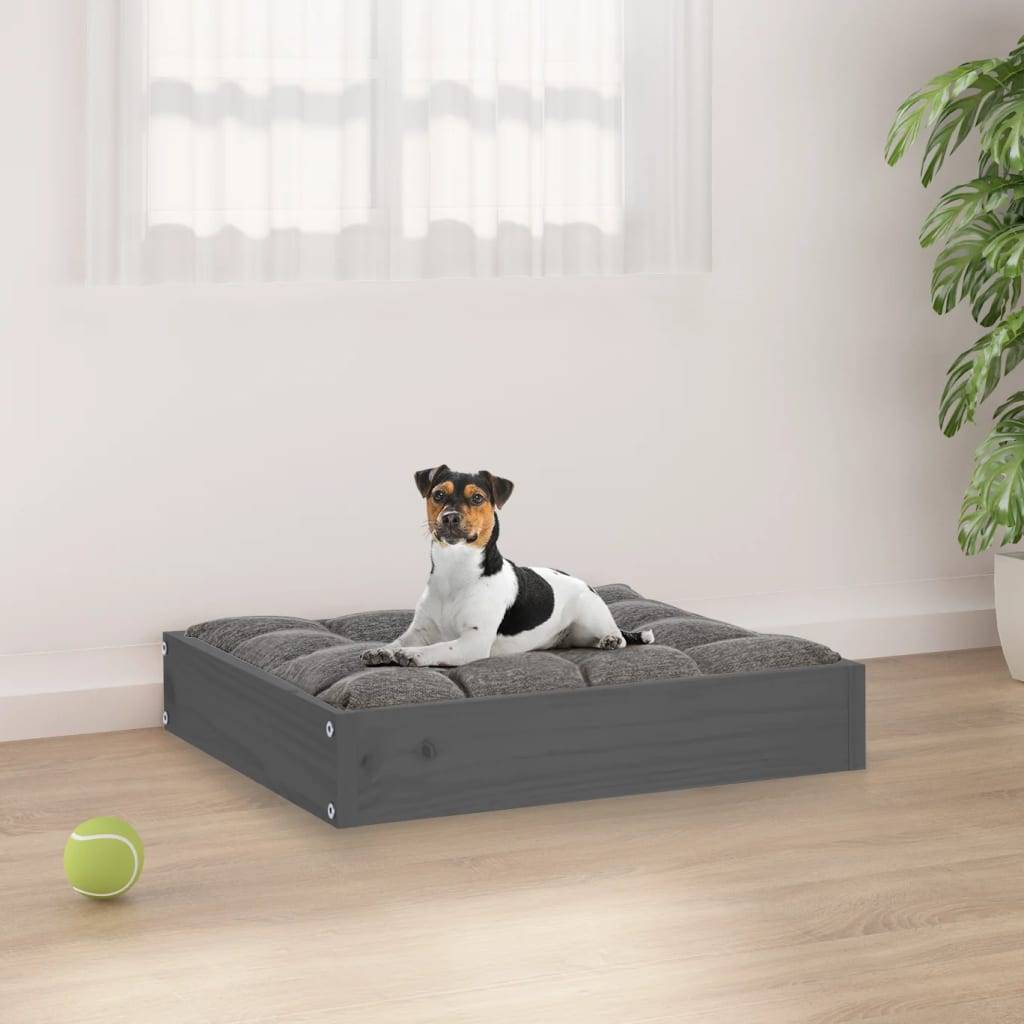 Vidaxl - Lit pour chien Gris 51,5x44x9 cm Bois de pin solide vidaXL 820848 - Imagen 1