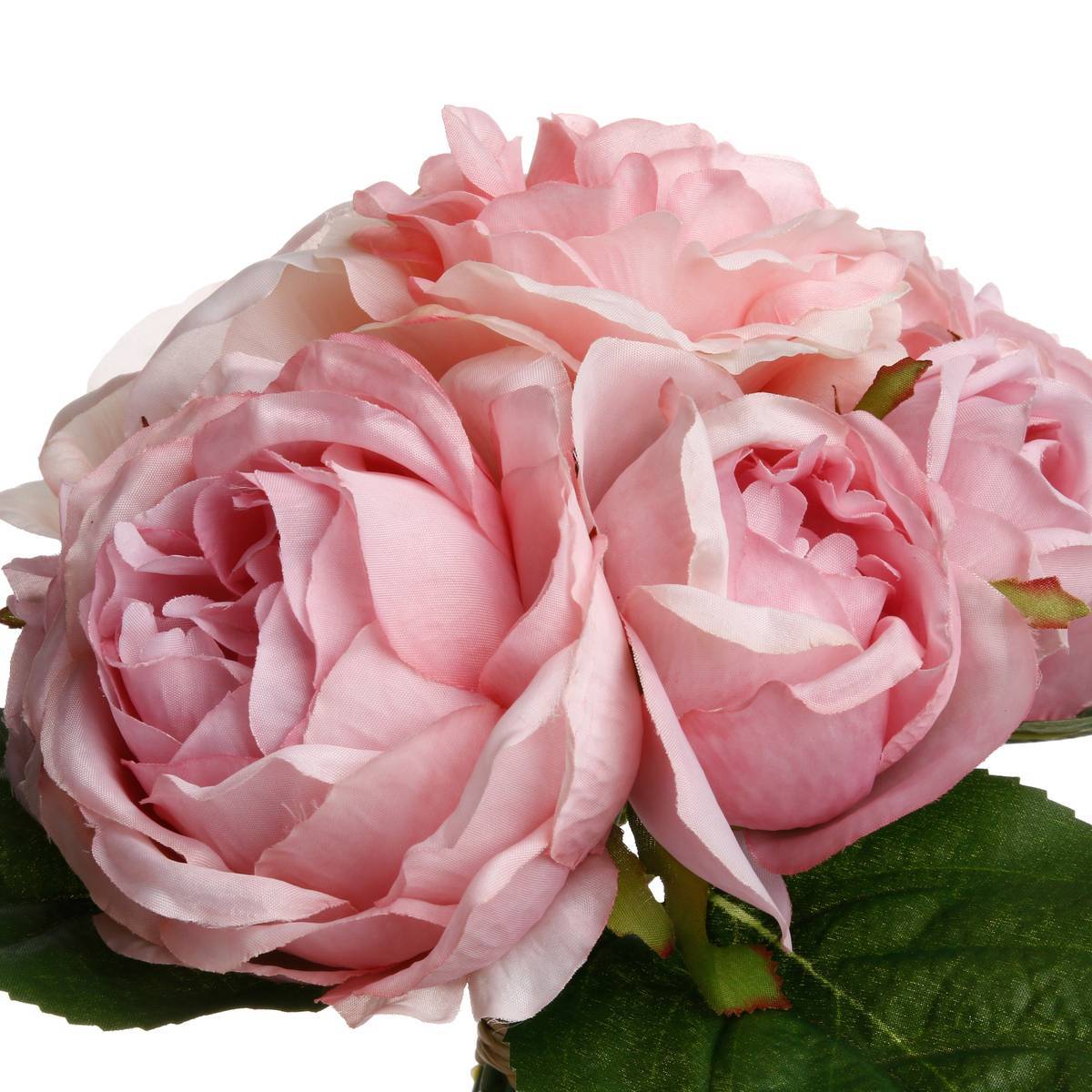 Atmosphera - Ramo de 9 rosas artificiales rosa H30cm - Atmosphera Creador de interiores - Imagen 2