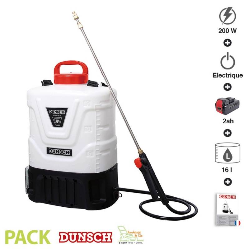 Pack pulvérisateur électrique 20 volts 16 litres à dos batterie 2Ah chargeur DUNSCH DU86020-16 - Imagen 1
