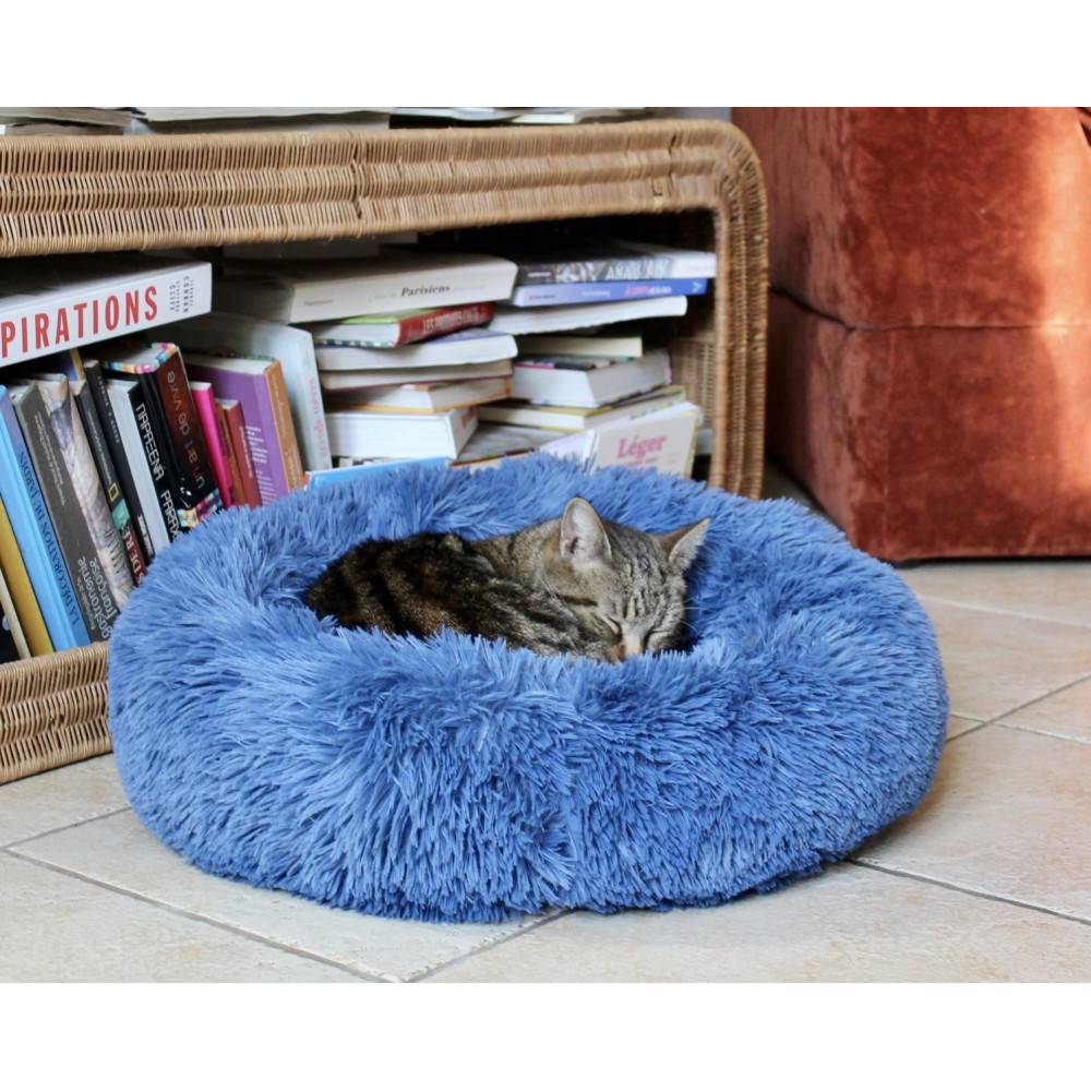 Zolux - Coussin Noé ø 60 cm bleu a poils longs pour petits chiens ou chats. - Image 3
