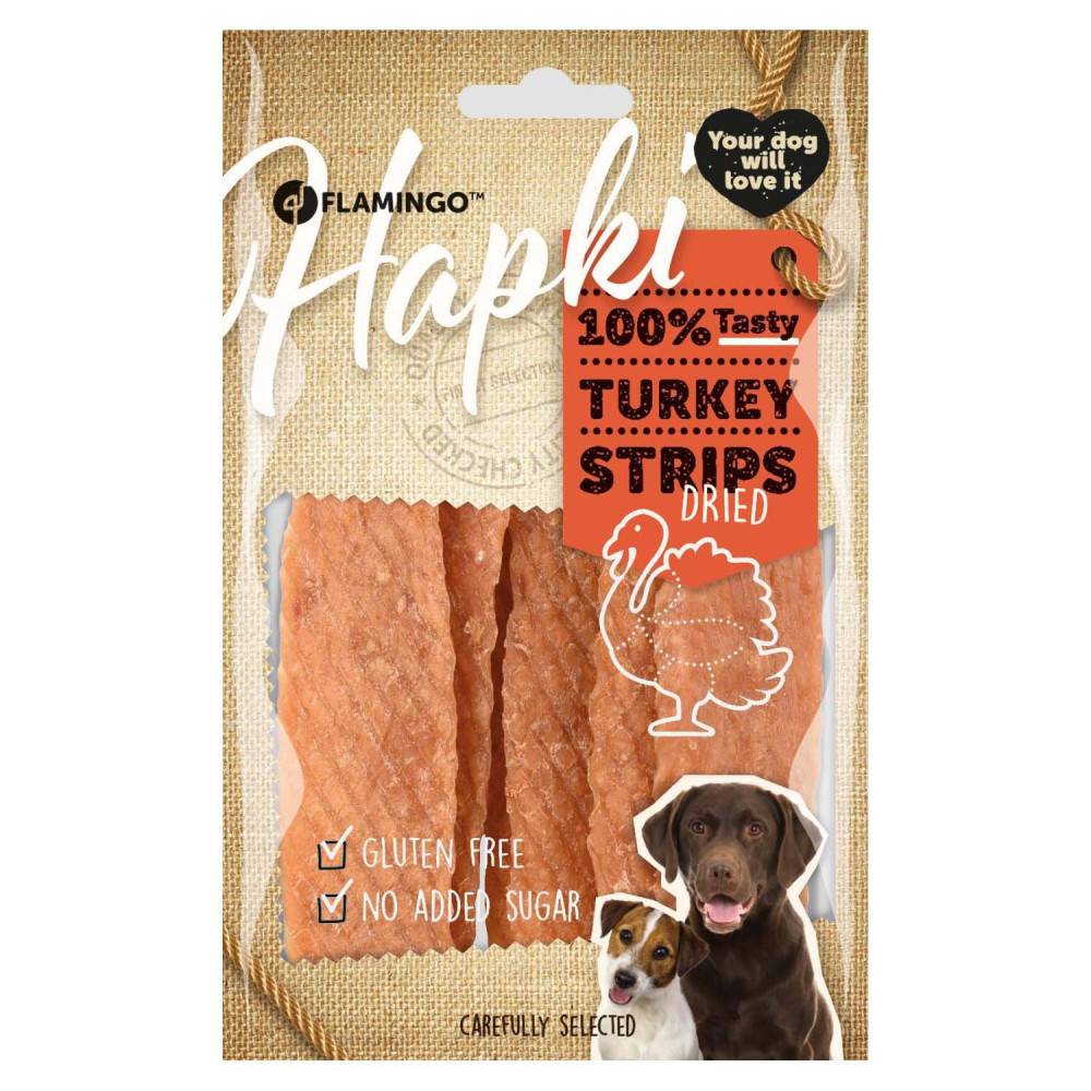 Friandise lamelles de dinde Hapki BBQ pour chien 85 g sans gluten - Imagen 2