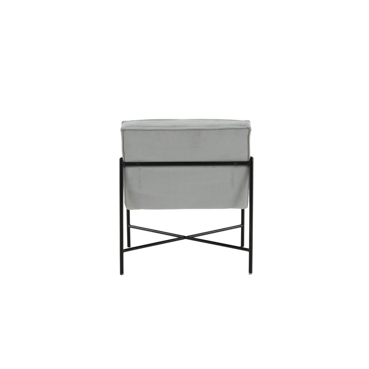 Paris Prix - Fauteuil Design Velours Côtelé "Rakel" 78cm Gris - Image 6