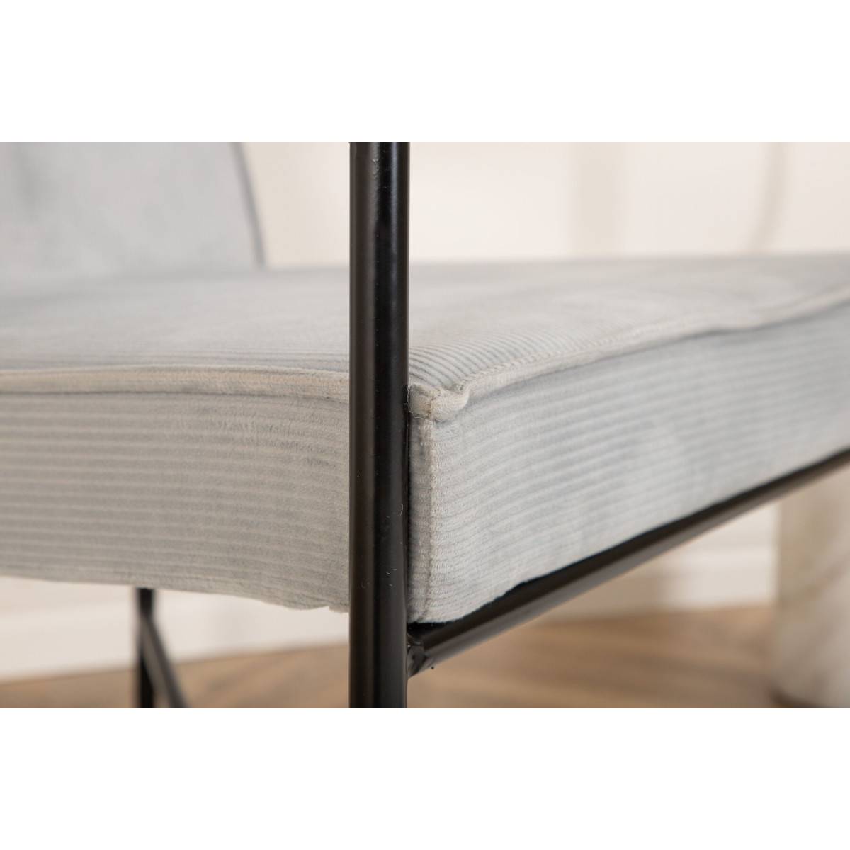 Paris Prix - Fauteuil Design Velours Côtelé "Rakel" 78cm Gris - Image 9