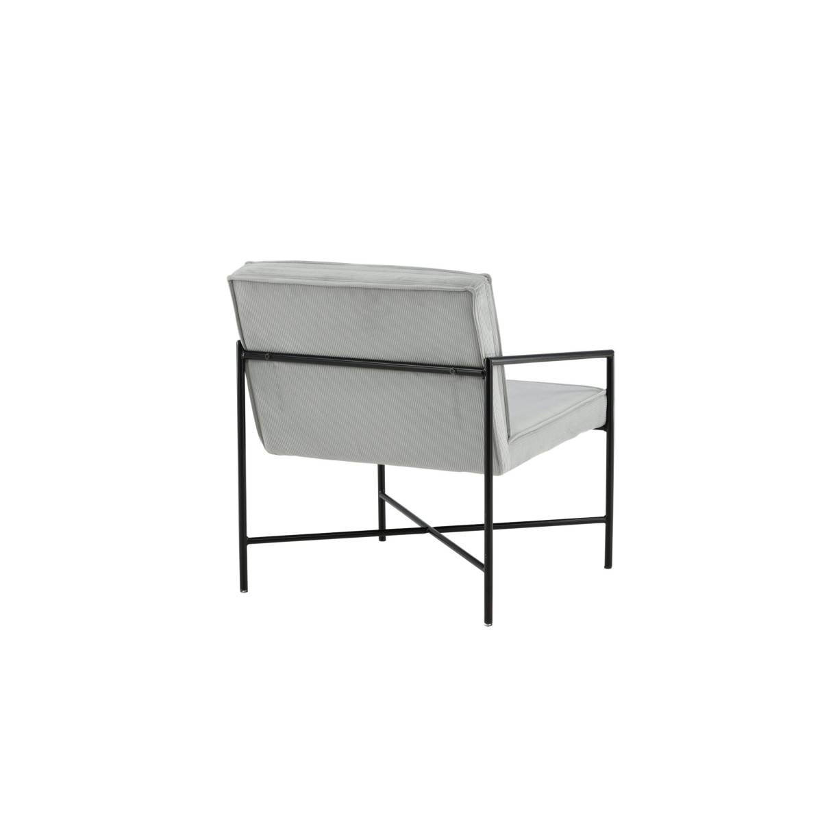 Paris Prix - Fauteuil Design Velours Côtelé "Rakel" 78cm Gris - Image 5
